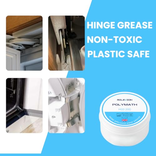 Molevion Polymath HGS 200 Food Grade Appliance Hinge Grease - 20g Non-Toxic Lubricant for Quiet Oven, Fridge, Dishwasher & Washing Machine Doors