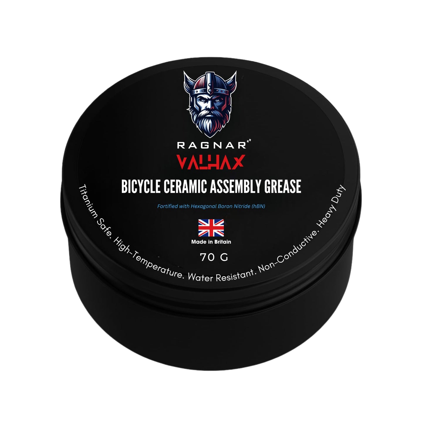 Ragnar Valhax Bike Ceramic Assembly Grease 70g – Titanium-Safe hBN Anti-Seize, Water-Resistant (Made in UK)