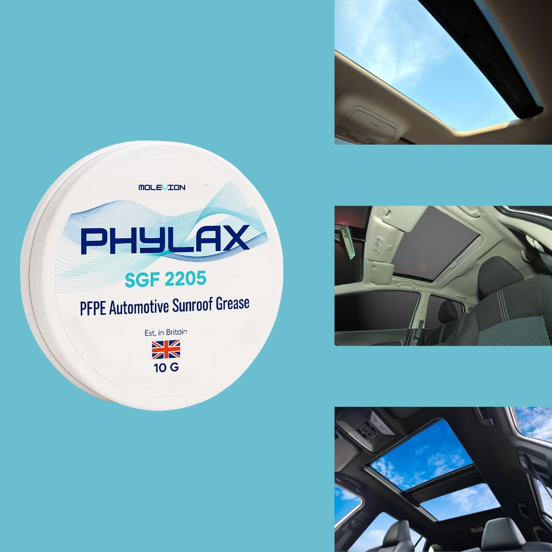Molevion Phylax SGF 2205 PFPE PTFE Grease – High-Performance Lubricant for Sunroof Tracks & Automotive Sliding Systems (10g)