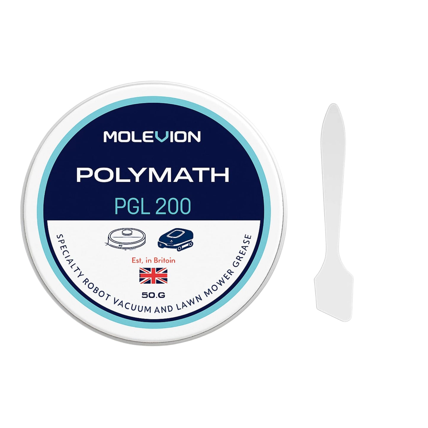 Molevion Polymath PGL 200 Robot Vacuum & Lawn Mower Grease - 50g High-Performance Synthetic Lubricant for Bearings, Gears & Motors (Water Resistant)