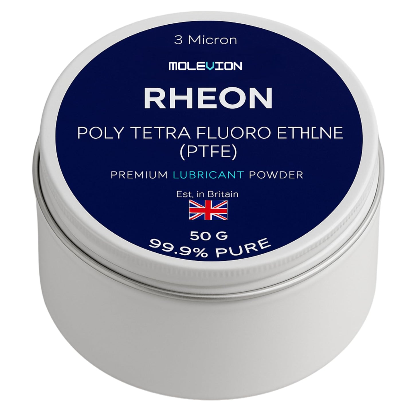 Molevion Rheon PTFE 3 Micron Dry Lubricant Powder – Premium Chain Wax & Lubricant Additive for Chains, Bearings & Precision (Low PFOA)