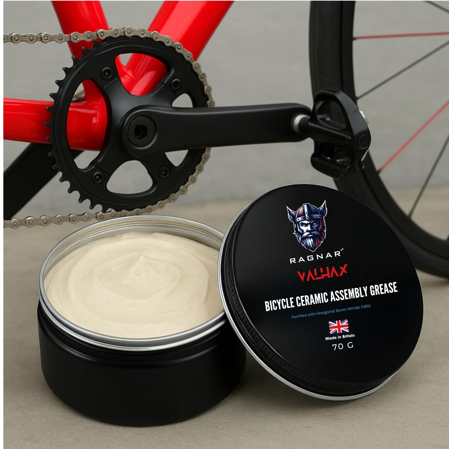 Ragnar Valhax Bike Ceramic Assembly Grease 70g – Titanium-Safe hBN Anti-Seize, Water-Resistant (Made in UK)
