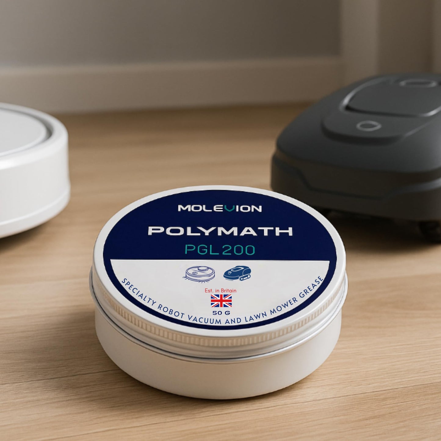 Molevion Polymath PGL 200 Robot Vacuum & Lawn Mower Grease - 50g High-Performance Synthetic Lubricant for Bearings, Gears & Motors (Water Resistant)