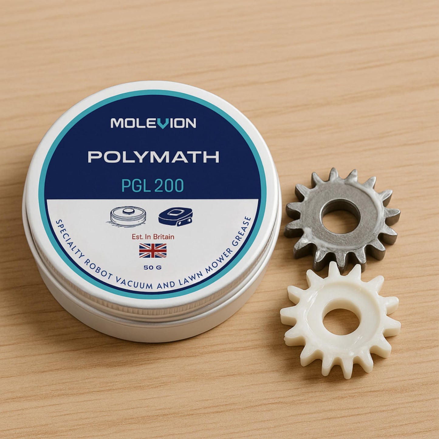 Molevion Polymath PGL 200 Robot Vacuum & Lawn Mower Grease - 50g High-Performance Synthetic Lubricant for Bearings, Gears & Motors (Water Resistant)