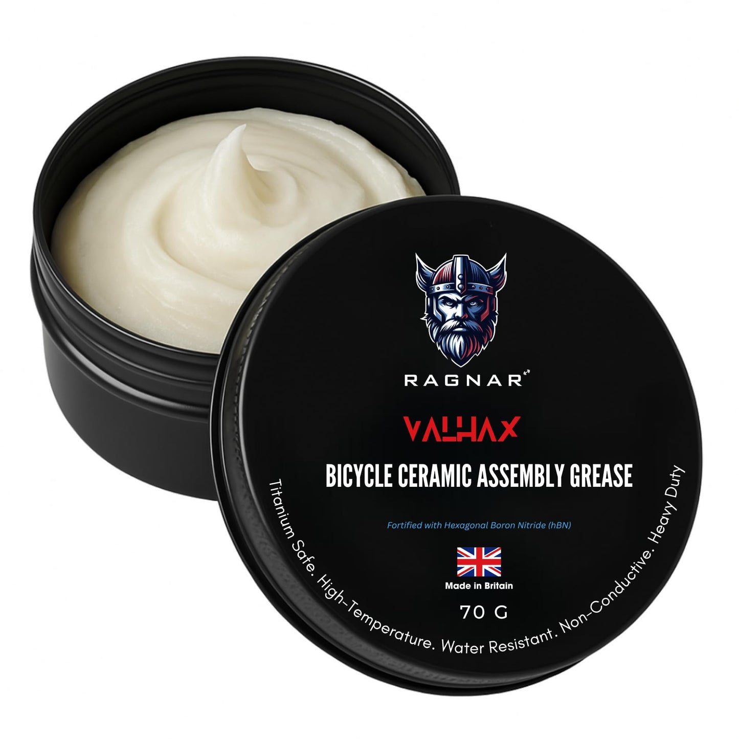 Ragnar Valhax Bike Ceramic Assembly Grease 70g – Titanium-Safe hBN Anti-Seize, Water-Resistant (Made in UK)