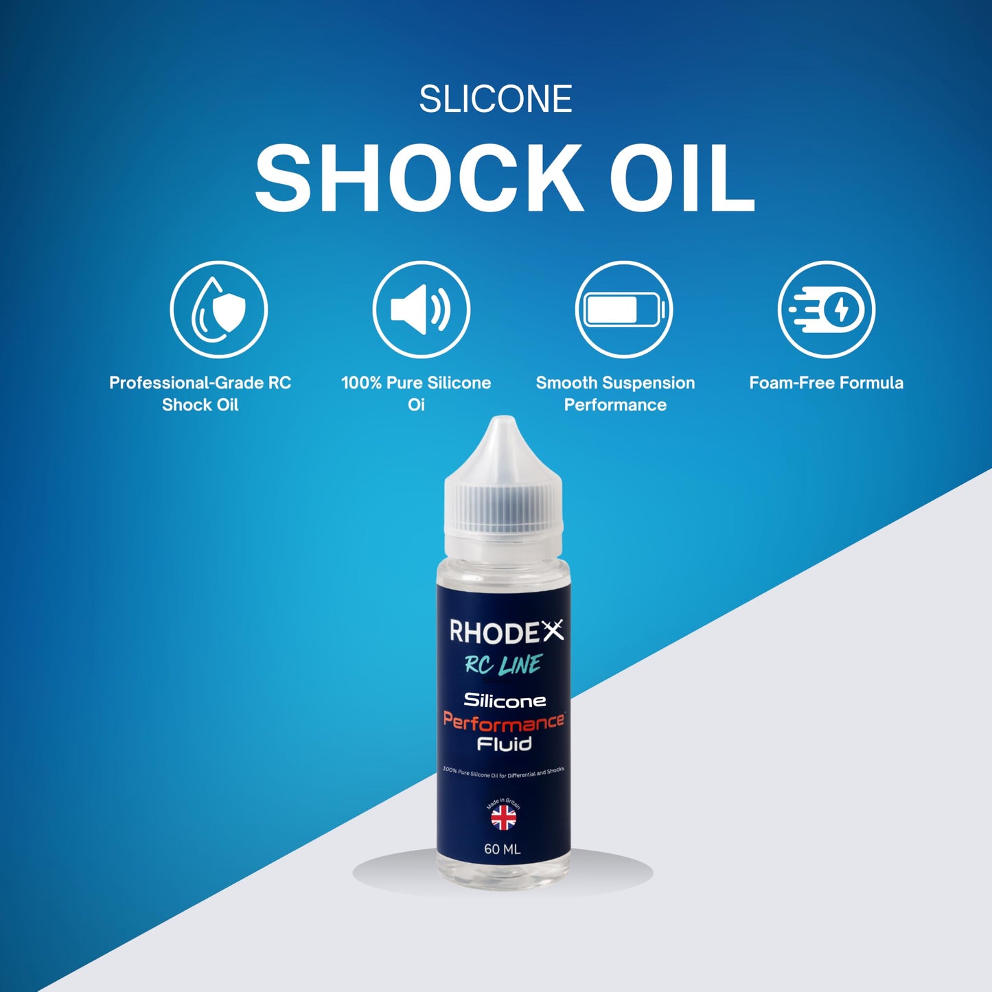 Rhodex RC Line 15WT (150 cSt) 100% Silicone Shock Oil - 60ml Premium RC Car, Truck & Buggy Suspension Fluid | Made in UK