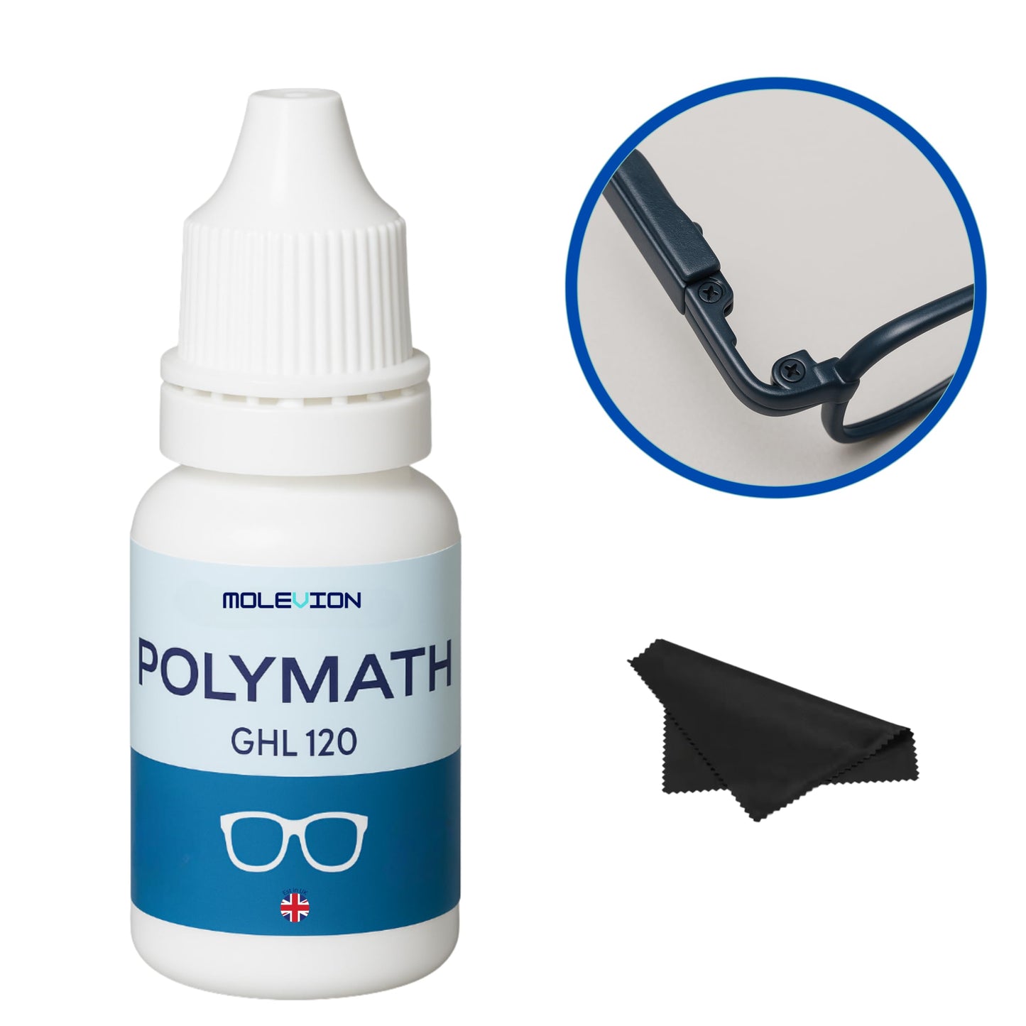 Molevion Polymath GHL 120 Eyeglass Hinge Oil Lubricant – Food-Grade PFPE Oil for Glasses, Sunglasses & Optics (5ml)