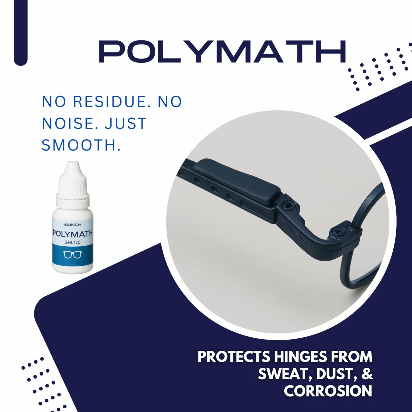 Molevion Polymath GHL 120 Eyeglass Hinge Oil Lubricant – Food-Grade PFPE Oil for Glasses, Sunglasses & Optics (5ml)
