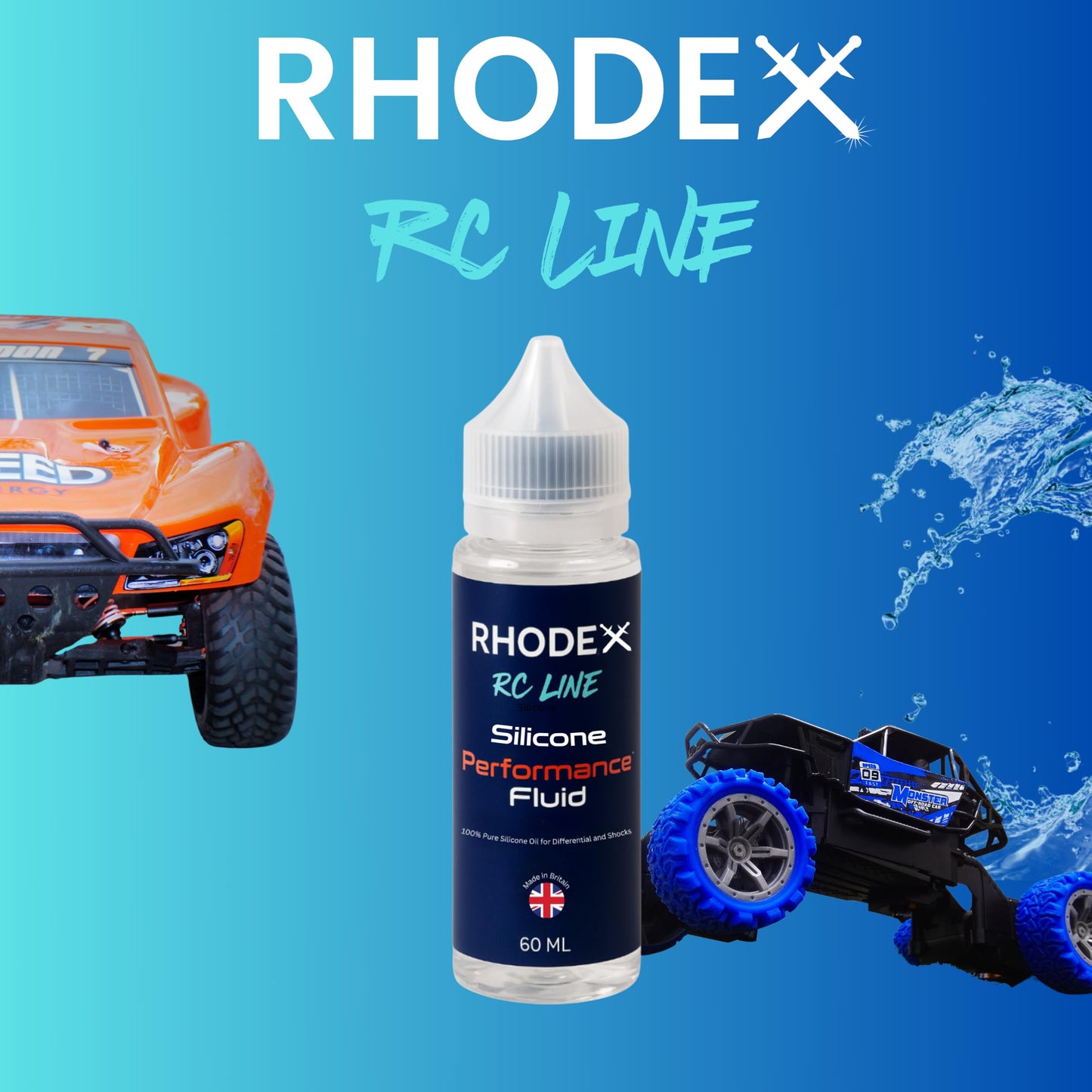 Rhodex RC Line 50,000 cSt 100% Silicone Differential Oil - 60ml Ultra-Thick RC Fluid for Drag, Monster & Basher Builds | Max Traction