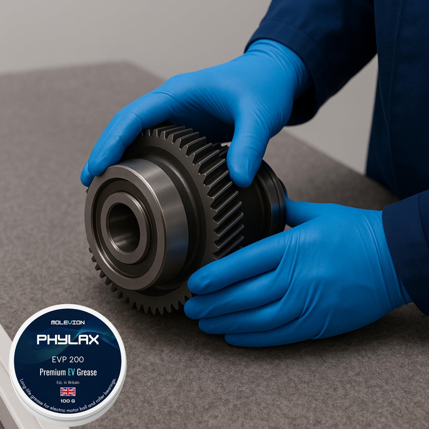 Molevion Phylax EVP 200 EV Grease 100g – Long-Life, High-Temp Synthetic Lubricant for Electric Motors (Tesla Compatible)