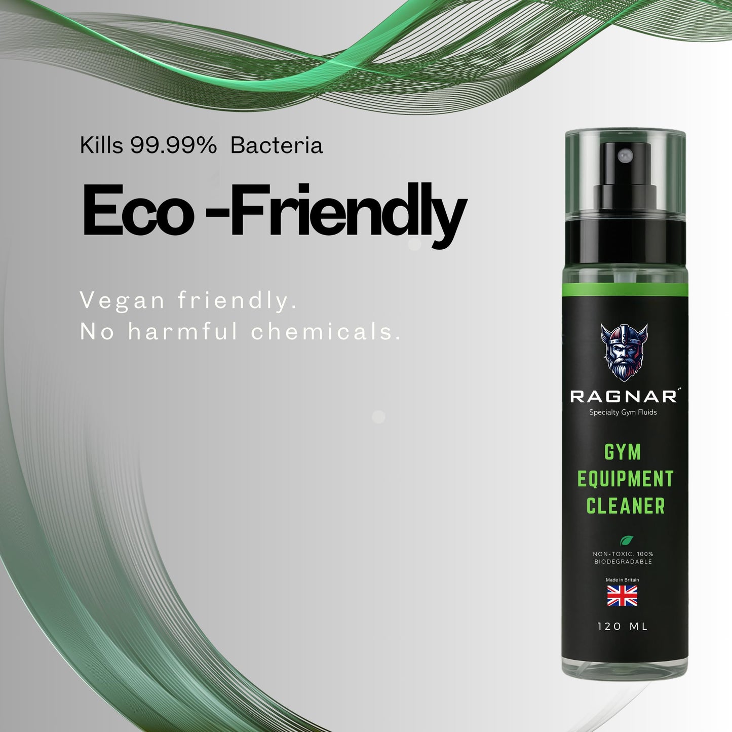Ragnar Gym Equipment & Mat Cleaner Spray – Mineral-Based, No Residue (120ml)