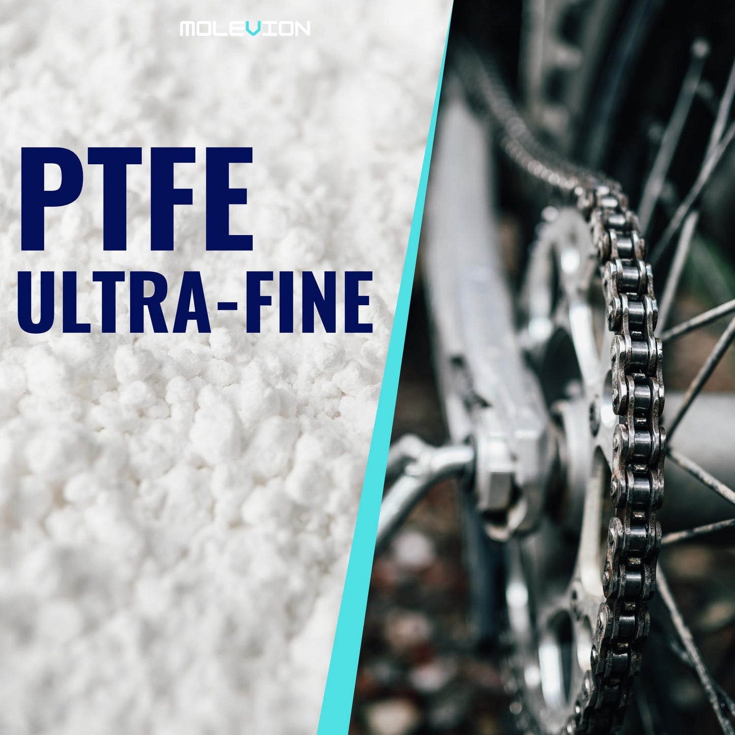 Molevion Rheon PTFE 3 Micron Dry Lubricant Powder – Premium Chain Wax & Lubricant Additive for Chains, Bearings & Precision (Low PFOA)