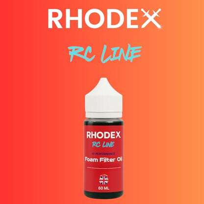 Rhodex RC Line Foam Filter Oil - 60ml High-Tack Air Filter Oil for Nitro & Gas RC Cars, Trucks & Buggies | Race-Level Engine Protection