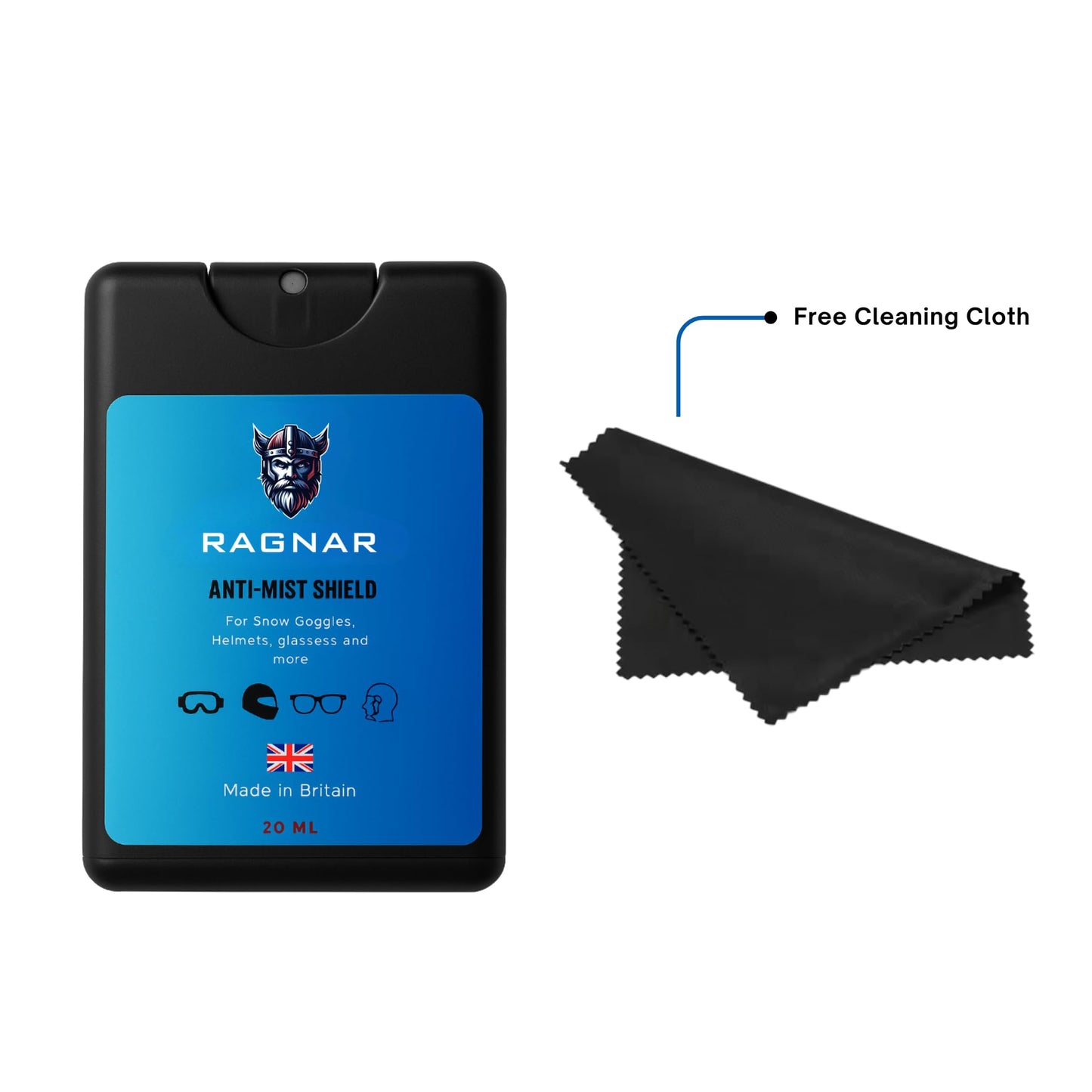 Ragnar Anti-Mist Shield – Pocket Anti-Fog Spray for Goggles, Eyeglasses & Visors (20ml)